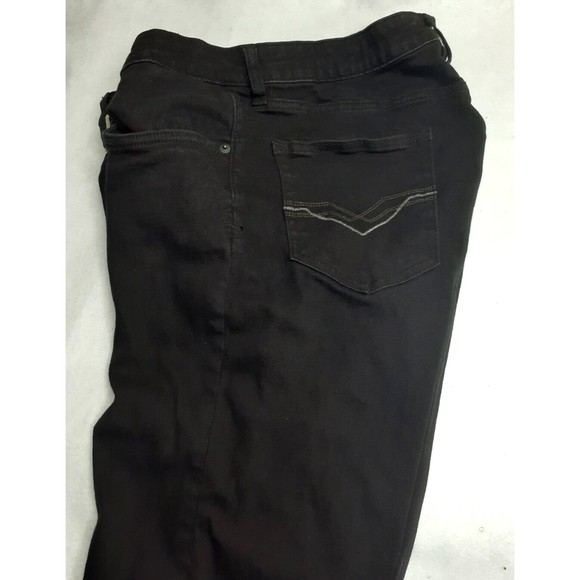 IZOD Men's Size 34x32 Black Denim Jean Slim Fit Straight Leg Jeans Zipper - Picture 4 of 7